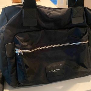 Marc Jacobs black nylon baby bag tote, with changing pad